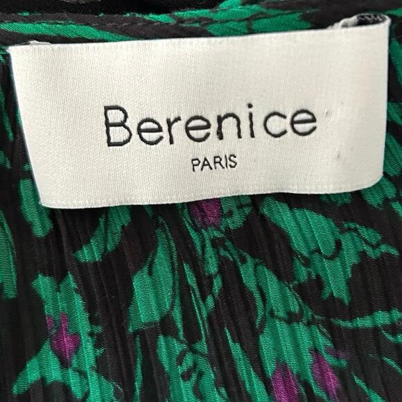 Berenice Paris Women Cocktail Holiday Long Sleeve Mini Dress Silk Green Small - Picture 6 of 9